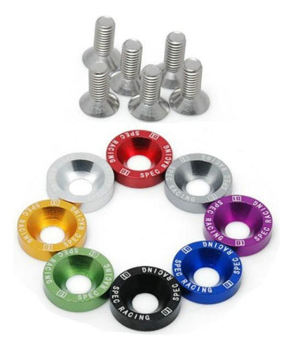 Anodized Washers and Screws Set x10 M6 for Motorcycle Auto ATV Quad 0