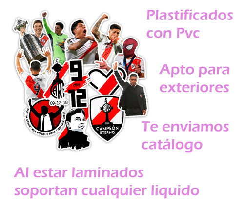 Stickarte_arg Stickers River Plate 30 Units 4x4 cm PVC Laminated 1