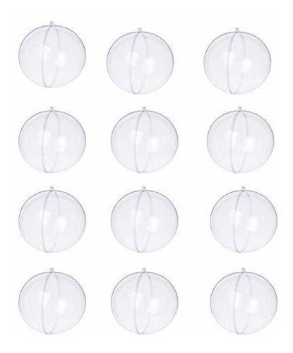 Wenosda Clear Plastic Fillable Christmas Ornament Balls Set of 12 (70mm) 0