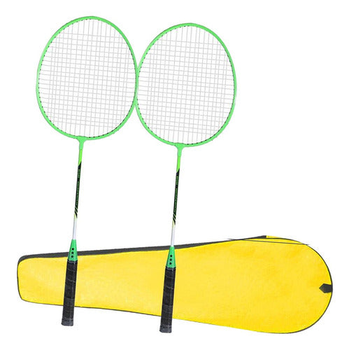 2 Pçs Conjunto De Raquetes De Badminton Portátil Com Verde 7