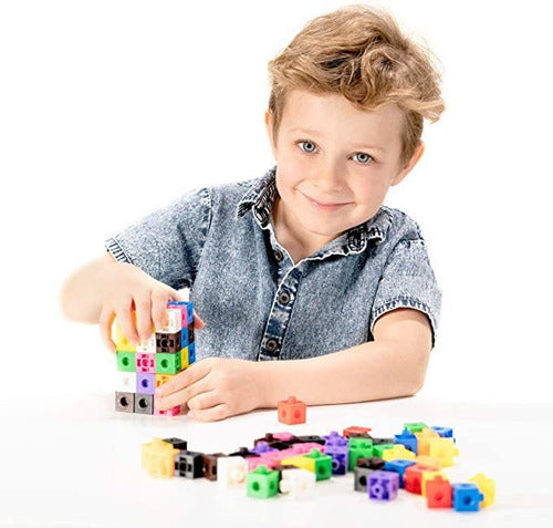 TOYLI 100-Piece Linking Cube Play Set for Counting, C. 6