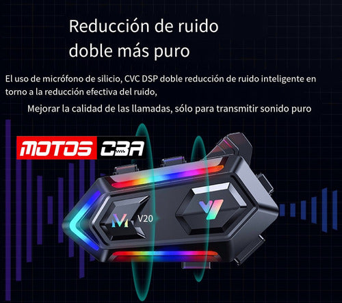 Intercomunicador Moto Mixio Y20max Manos Libres Motoscba 1