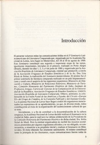 Literatura Comparada Seminario Montevideo 1989 Block Behar 3