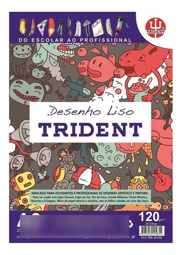 Bloco Desenho Liso Trident 120g/m² 30 Folhas - A3 (21x29,7) 0