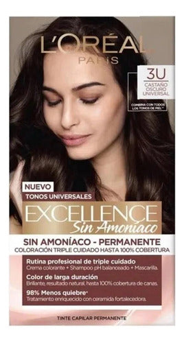 Tinta L'oreal Excellence Nudes 3u Castaño Oscuro 0