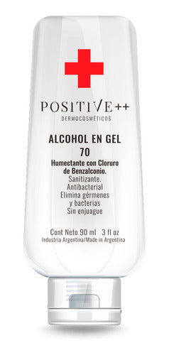 Positive++ Pack of 12 x 90ml Alcohol Gel 70% + Benzalkonium ANMAT Approved 0