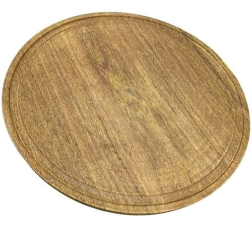 Enesa Plato De Madera Asado Pizza Tabla Algarrobo 20 Cm Reforzado 0