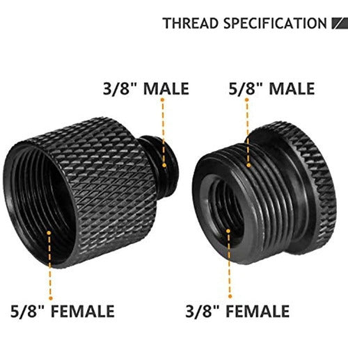 Silence 8 Macho Y 3/8 Hembra A 5/8 Macho Rosca Adaptadora De Tornill 1