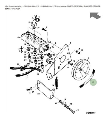 Correa Bomba Hidr Cq 17755 John Deere Cosechadora  1170/1175 1