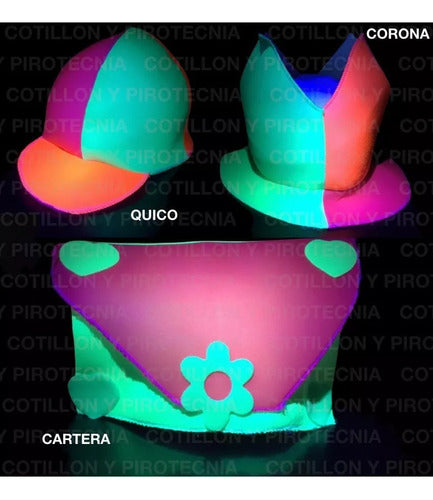 Generic Carioca Fluo Hat X 4 Fluorescent Fabric Party Cap 3