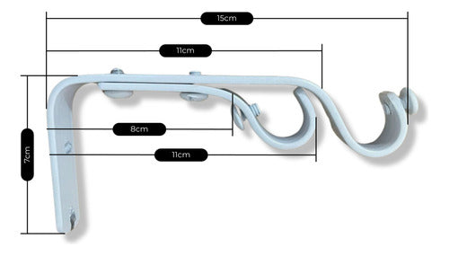 Iron Home Double Iron Support for 19mm Curtain Rods 3