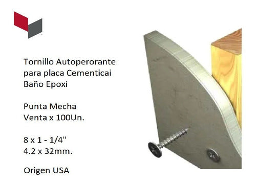 Tornillos T2 Epoxi Punta Mecha Placa Cementicia - Exterior 0