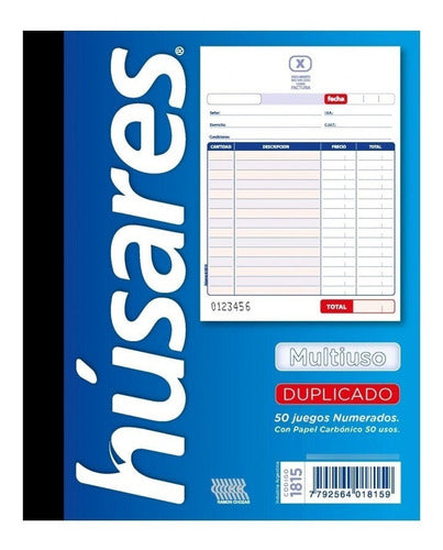 HÚSARES Multi-Purpose Duplicate Receipt Book 50 Sets 1815 0