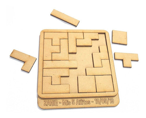 35 Tetris Rompecabeza Puzzle Fibrofacil Juego Mdf Souvenirs 0