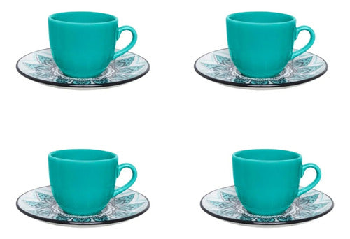 Oxford Serene Set of 4 Coffee Cups with Plates - 50ml 0