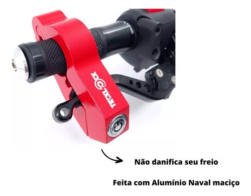 Trava De Moto Manete E Capacete Antifurto Teck Lock Vermelho 4