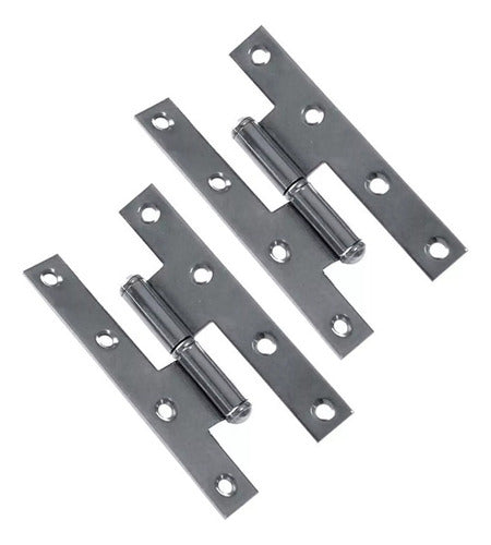 Cima Pack 2 Bisagra Pomela Izquierda 140 Mm Hierro Zinc Puerta 0