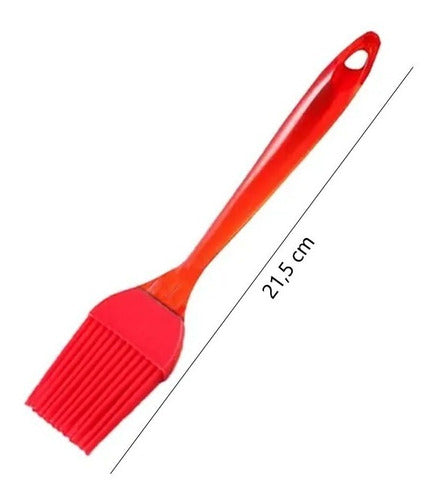 Red Silicone Spatula and Brush Set with Acrylic Handle 1