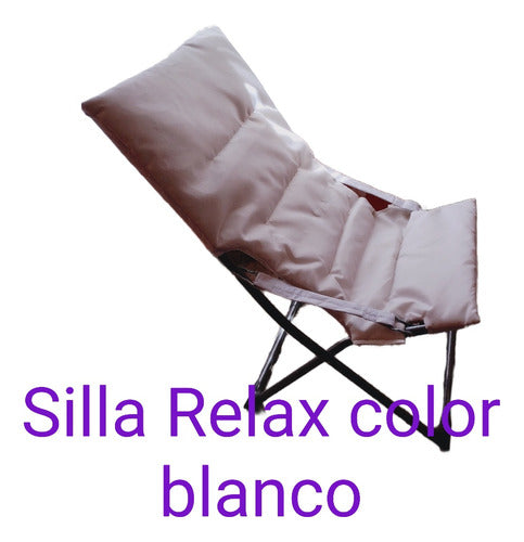 Relax Folding Chair in White with Padded Seat 1