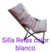 Relax Folding Chair in White with Padded Seat 1