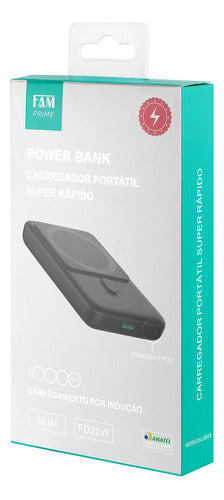 Power Bank 10000mah Com Carregamento Sem Fio Portátil 2