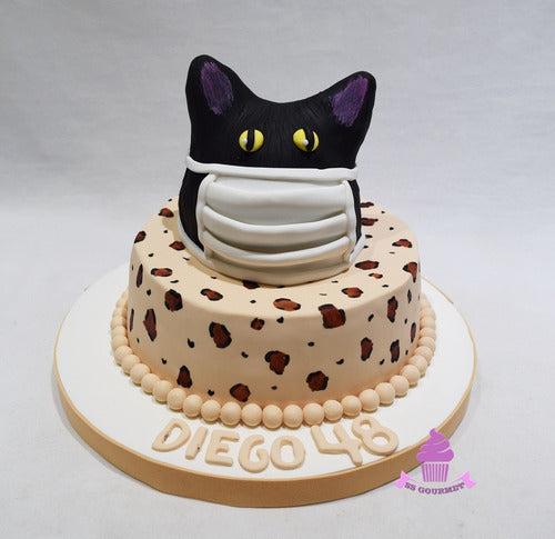 SS GOURMET Torta Gato Con Bar Bijo - Mesa Dulce Tematica Leopardo Print 0