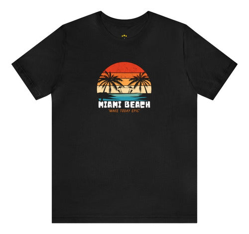Premium Combed Cotton Miami Beach Casual T-Shirts 0