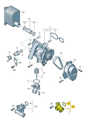 MRC Connector Water Pump for VW Golf Passat CC Audi Q3 FSI TFSI 4