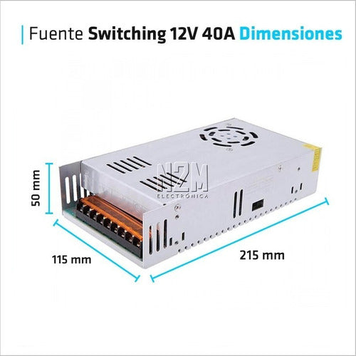 12V 40A Metal Regulated Switching Power Supply for LED Strips CCTV 3