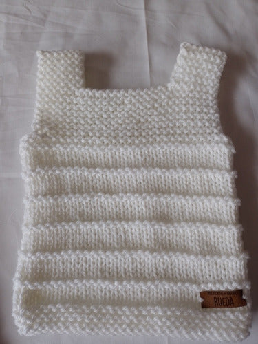 Hand-Knitted Baby Vest 3/6 Months Wool 1