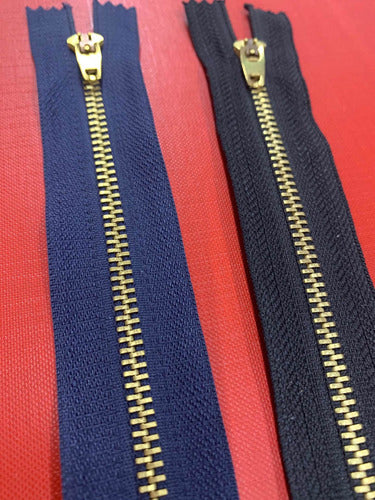 Generic Zipper Bronze 14-16 or 18 cm x Dozen Blue or Black Ideal for Jeans 2