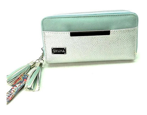 BURDAH Women's Wallet Chuna Tulipan Celeste Double Closure 0