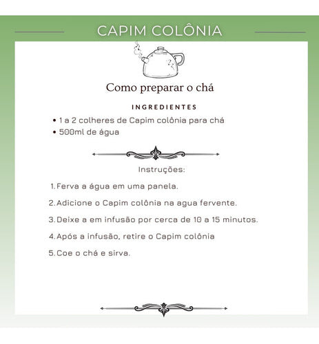 Chá De Capim Colônia-erva Pura De Alta Qualidade 30g 6