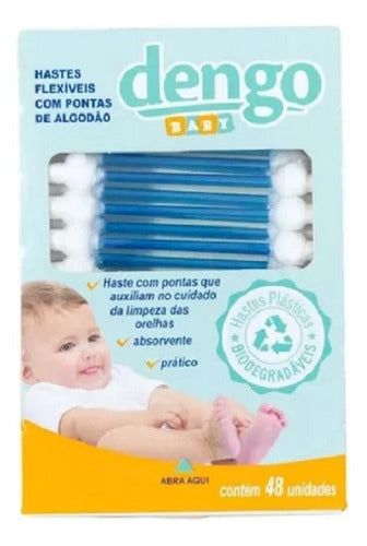 Kit 8 Cxs Hastes Cotonete Bebe Recem Nascido Dengo Baby C/48 1