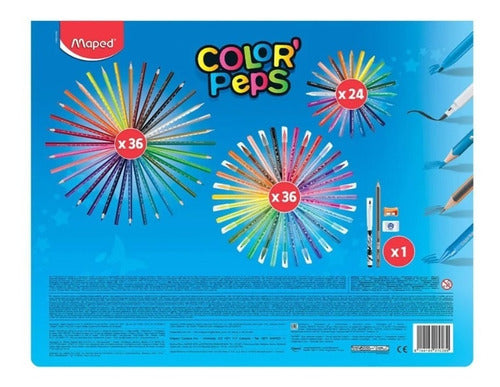 Set Maped 100 Piezas Marcadores + Lapices + Crayones Valija 7