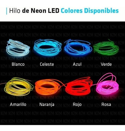 1 Meter Neon LED El Wire Light Cable Tuning Pilas 3V 1