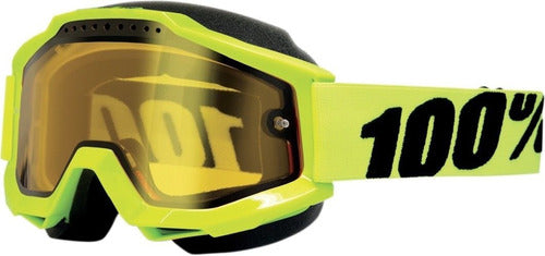 100% Accuri Mirrored Snow Ski Goggles - Yellow 0