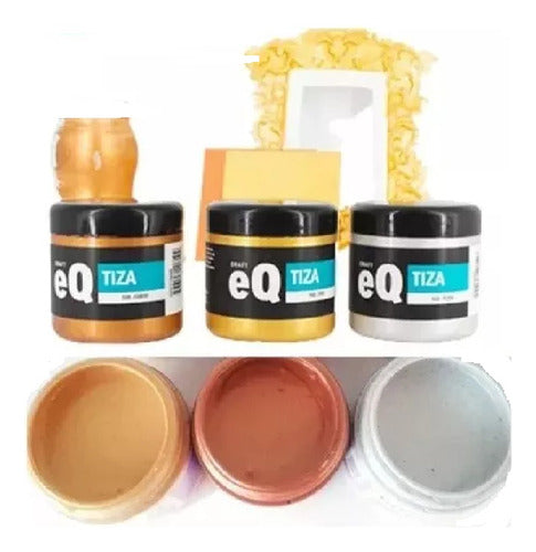 EQ Arte Set of 10 Metallic Chalk Paint 200cc Copper Gold 0