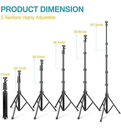 Aureday 62 Inch Phone Tripod Accessory Kit 1