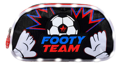 El Mundo del Juguete Cartuchera Escolar 2 Cierres Con Luz Led Team Footy 0