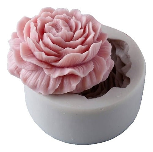 3D Silicone Mold Large Peony Flower for Candle and Soap Making Craft - Molde Silicona 3D Flor Peonia Grande Vela Jabón Artesanía