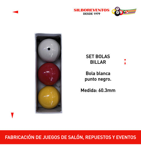 Silboreventos Juego De 3 Bolas De Billar 3 Colores Profesional 1