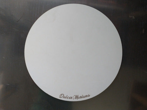 10 Bases Para Tortas Con Logo Grabado 25 Cm Fibroplus Blanco 3