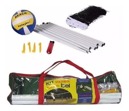 Kit Jogo Vôlei Belfix Rede+bola+mastros+bomba+sacola+ganchos 0