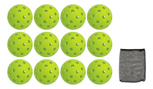 Conjunto De Pickleball Verde Pe Pe, 12 Unidades, 74 Mm, 40 F 0