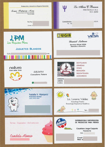 100 Tarjetas Personales Color Simple Faz  C/ Diseño M.castro 2