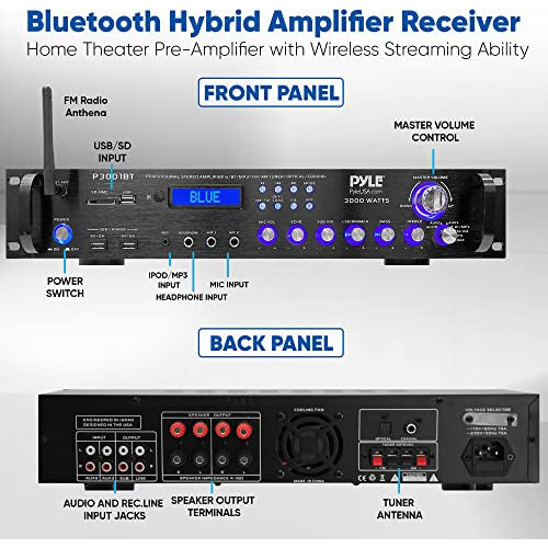 Receptor Amplificador Híbrido Bluetooth Preamplificador Cine 1