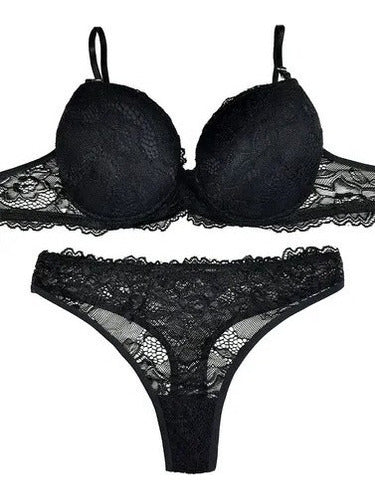 Pack of 2 Lace Sets Assembled Soft Cupless Push-Up Bra Art 589 New 0