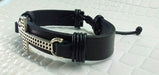 Leather Bracelet with Steel Casting Cross - Mayma Queens Bijou 3