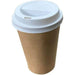 ARPACK Wood Color Poly Paper Cup 6 Oz with Lid - Pack of 100 1